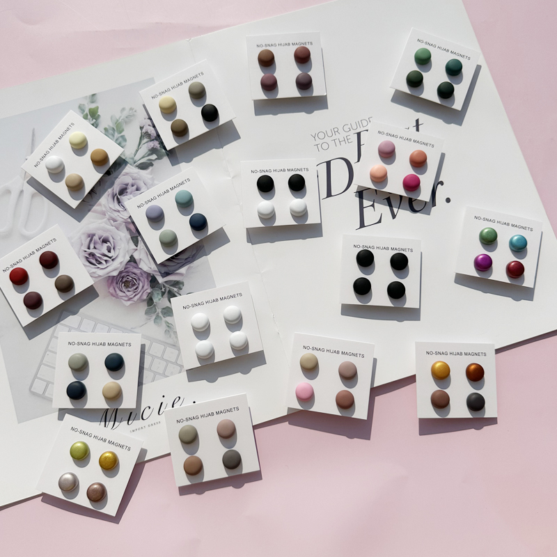 Colorful circular magnetic button scarf collar clip magnetic suction button brooch scarf shawl 1 piece/4 pairs