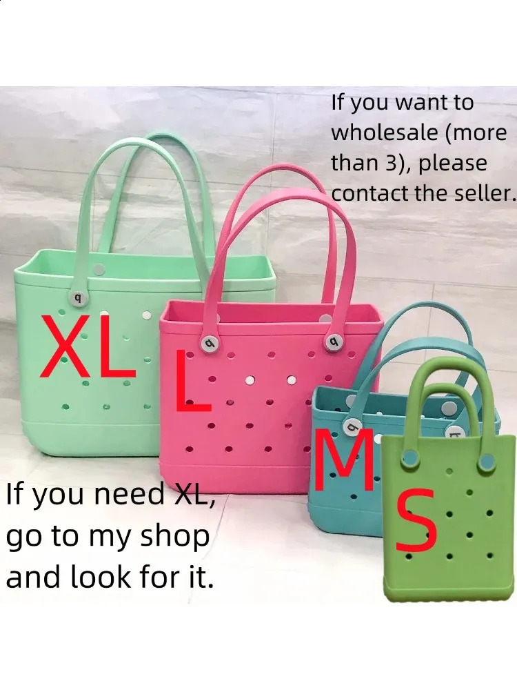 Handbag Pouch Shopping Shoulder Bag Large Boggs Summer EVA Beach Basket Women Picnic Tote Holes Waterproof 2025