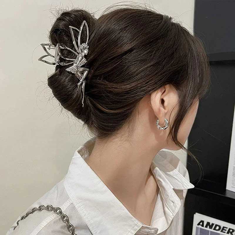 Fashion Large Elf Hair Claw For Women Girls Clamps Hair Crab Metal Ponytail Hair Clip Claw Accessories Headwear Tiara HairpinL240727