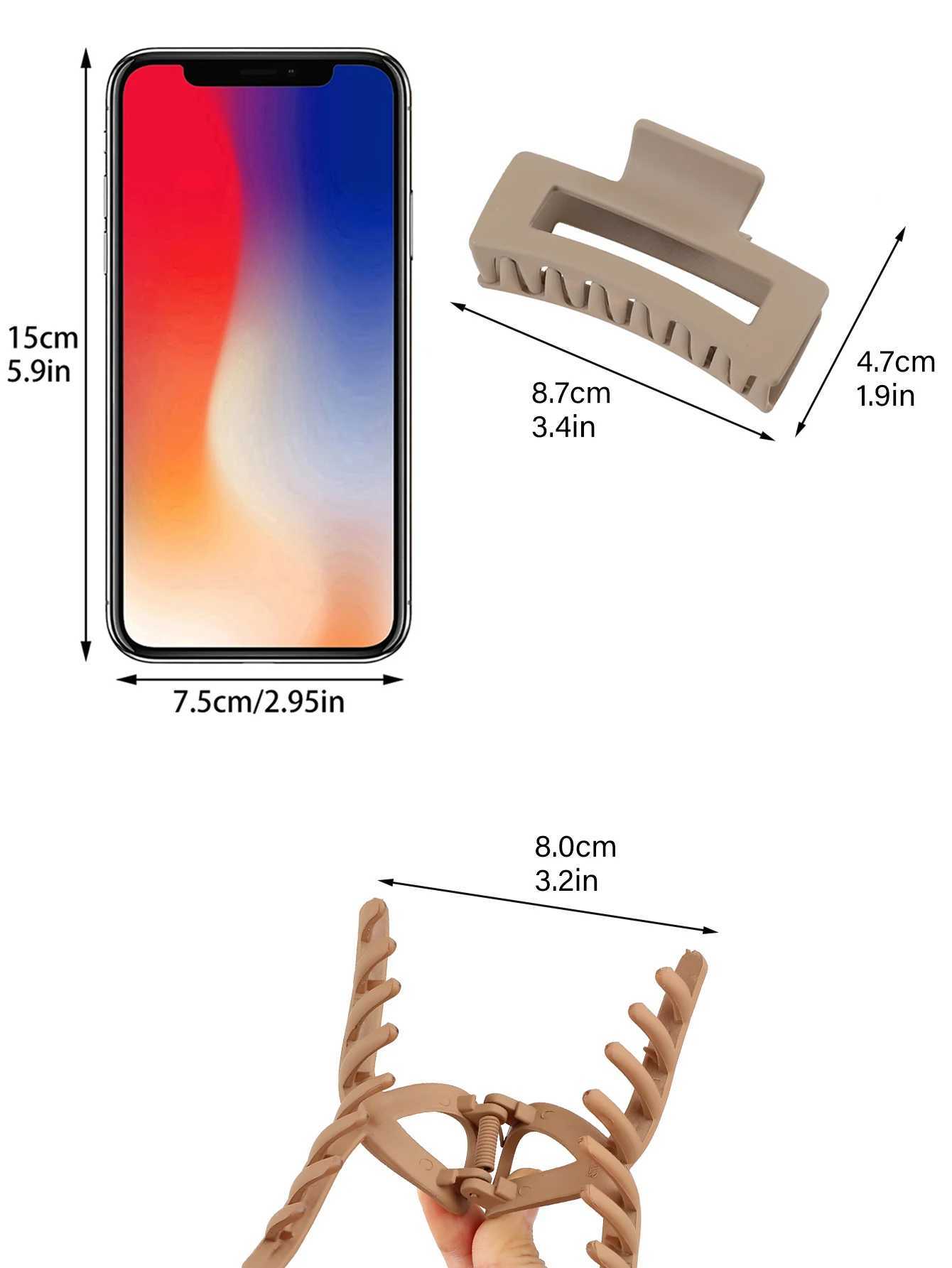 5 Pcs Mixed Colors And Shapes Big Hair Claw Clips for Women Girls Thin Thick Curly Hair Strong Hold Jaw Clips.Lo240727