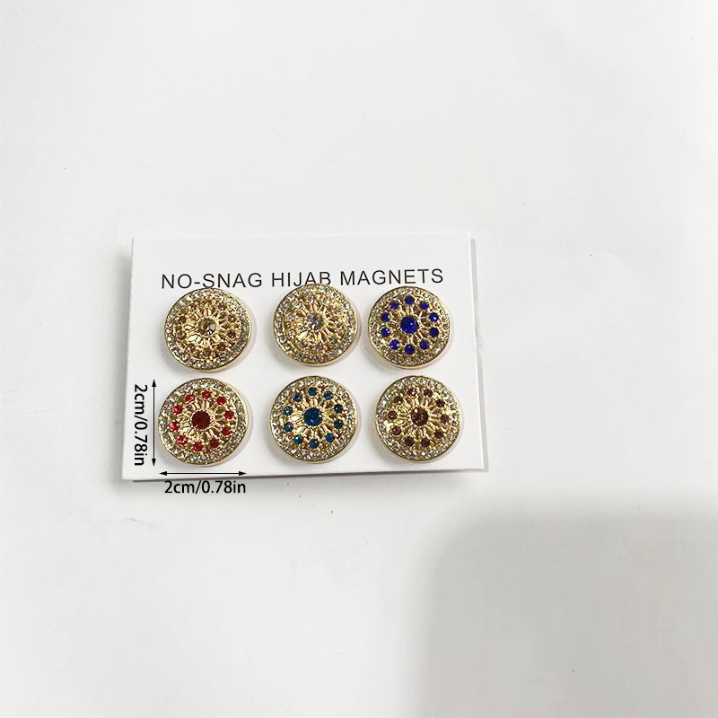 Headscarf with strong magnetic buckle, scarf buckle collar clip, magnetic suction buckle, brooch, scarf shawl 1 piece/6 pairs