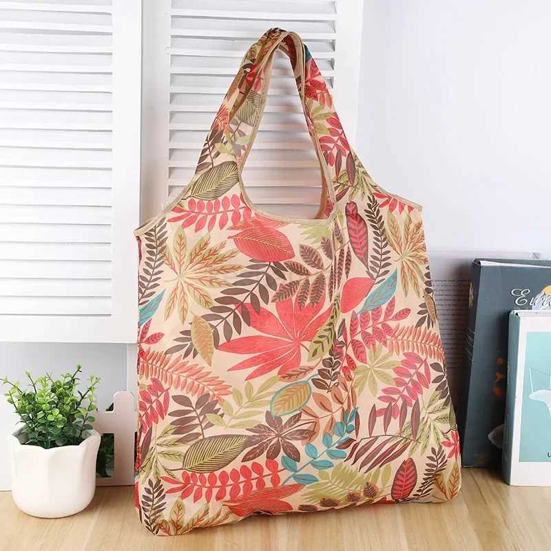 Pouch Bag Printing Fashion Foldable Tote Folding Eco-Friendly Handbags Shopping Convenient Large-capacity for Travel Grocery BagXJ240