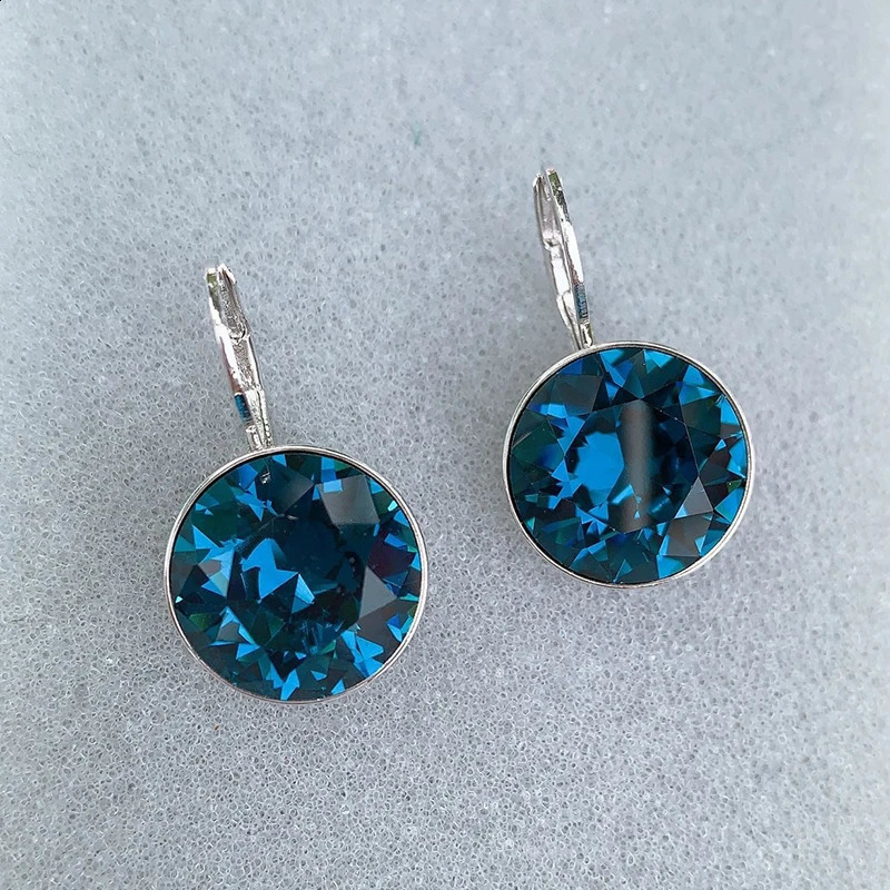 IDESTINY 11.11 White Bella Crystal Dangle Earrings For Women Crystal From Austria Fashion Round Earrings Wedding Bijoux Gift 240718