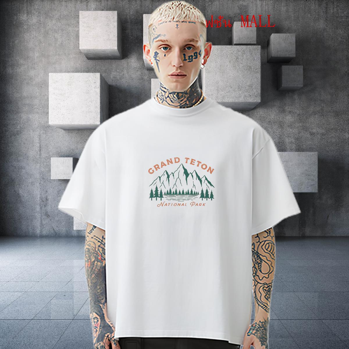 Fashion Designer Mens T Shirts mountains Tops Shirt 230g 100% Cotton Sport Cool DIY Breathable Crew Neck Tshirt for Man Woman