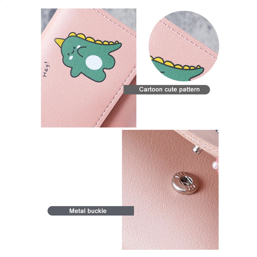 Women Short Cute Small Wallets Student Triple Fold Card Holder Girl ID Bag Coin Purse Ladies Cartoon Bags 240727