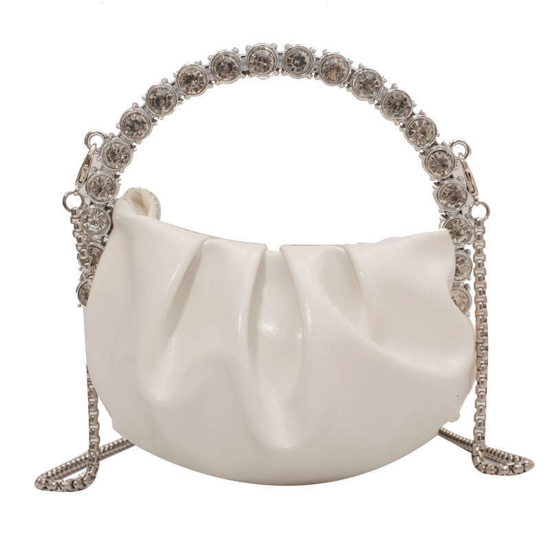 Chic Diamond-studded Handbag for Gala Events Sleek Foldover Design Crossbody Style