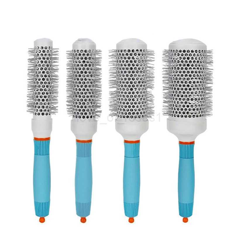 Hair Comb Professional Salon Hair Brush Hair Styling Hairbrush Hairdressing Comb Round Curly Hair Rollers Tools BlueM240727