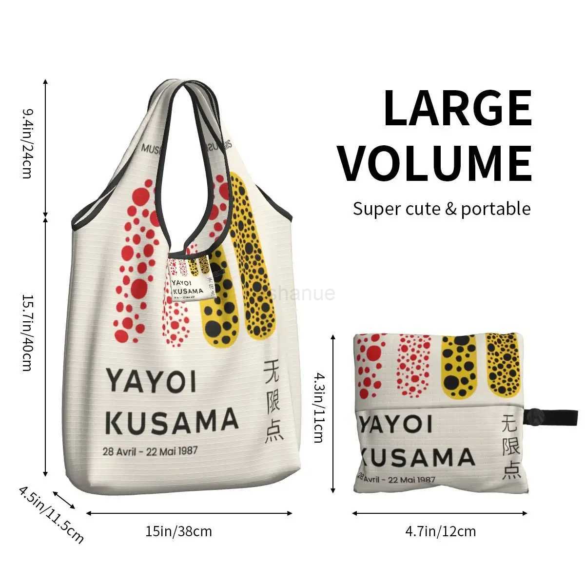 Yayoi Kusama Abstract Art Groceries Shopping Bag Custom Shopper Tote Shoulder Bag Big Capacity Portable HandbagXJ240727