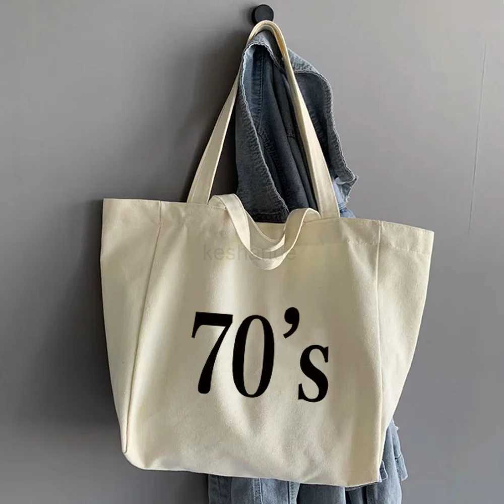 Shopping Bags Organizer Fashion Canvas Tote Bag Student Shoulder Bag 90s Years Series Large Capacity Handbags Women 2022 CasualXJ240727