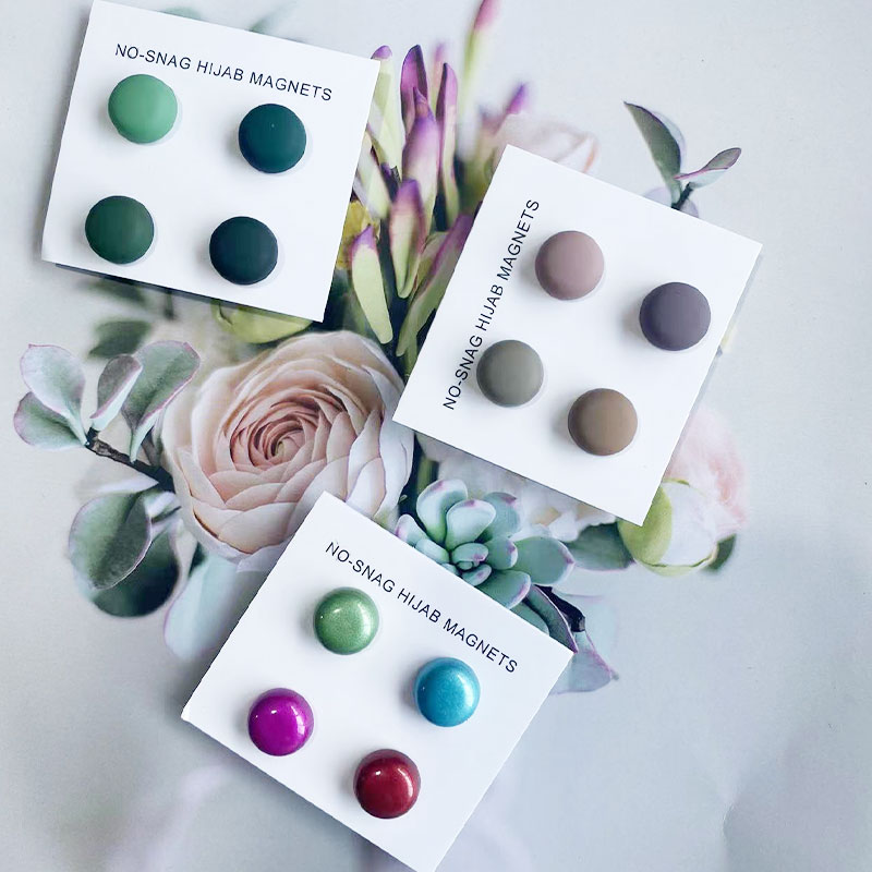 Colorful circular magnetic button scarf collar clip magnetic suction button brooch scarf shawl 1 piece/4 pairs