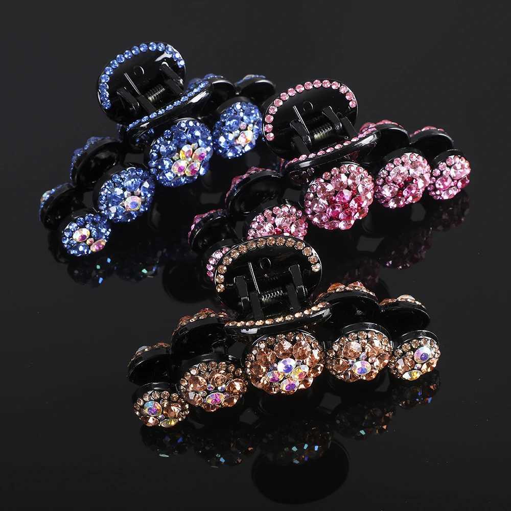 AWAYTR Big Rhinestone Hair Claws Crab Hairpins Crystal Hair Clips Barrettes Ponytail Women Hair Accessories Ornaments HairgripL240727