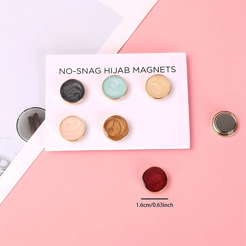 Headscarf, strong magnet, oil dripping, magnetic buckle, silk scarf buckle, collar clip, magnetic suction buckle, brooch 1 piece/6 pairs