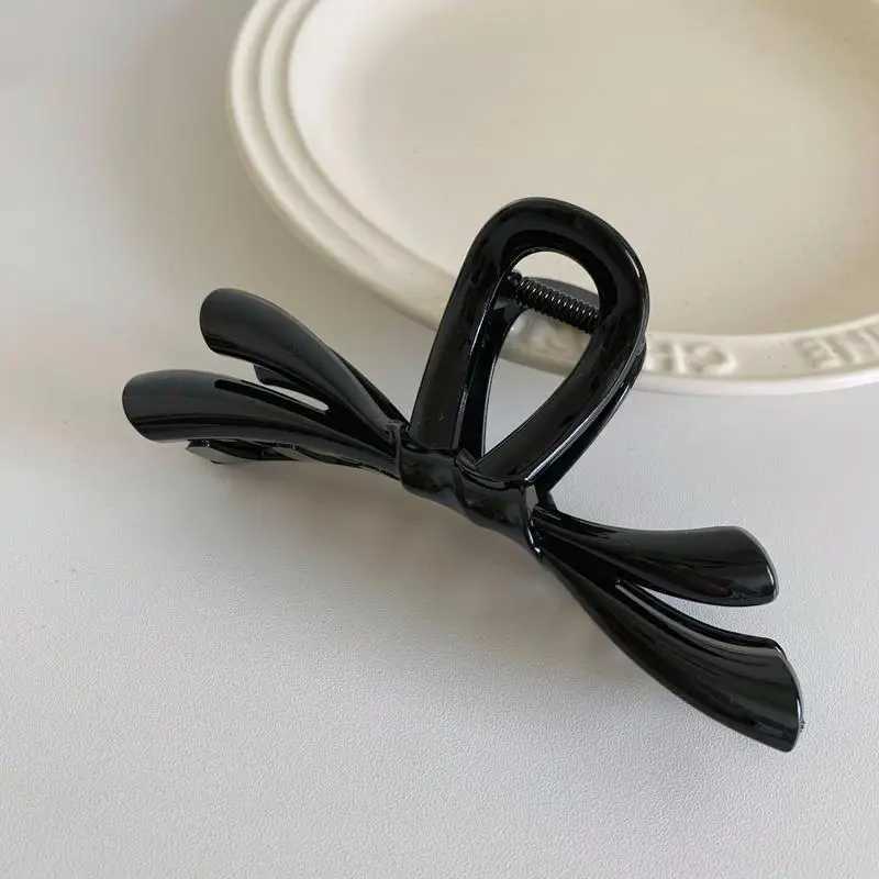 Sweet Jelly Color Large Irregular Ribbon Bow Hair Clip Claw French Style Shark Ponytail Clip Hairpin Hair Accessories HeadwearL240727