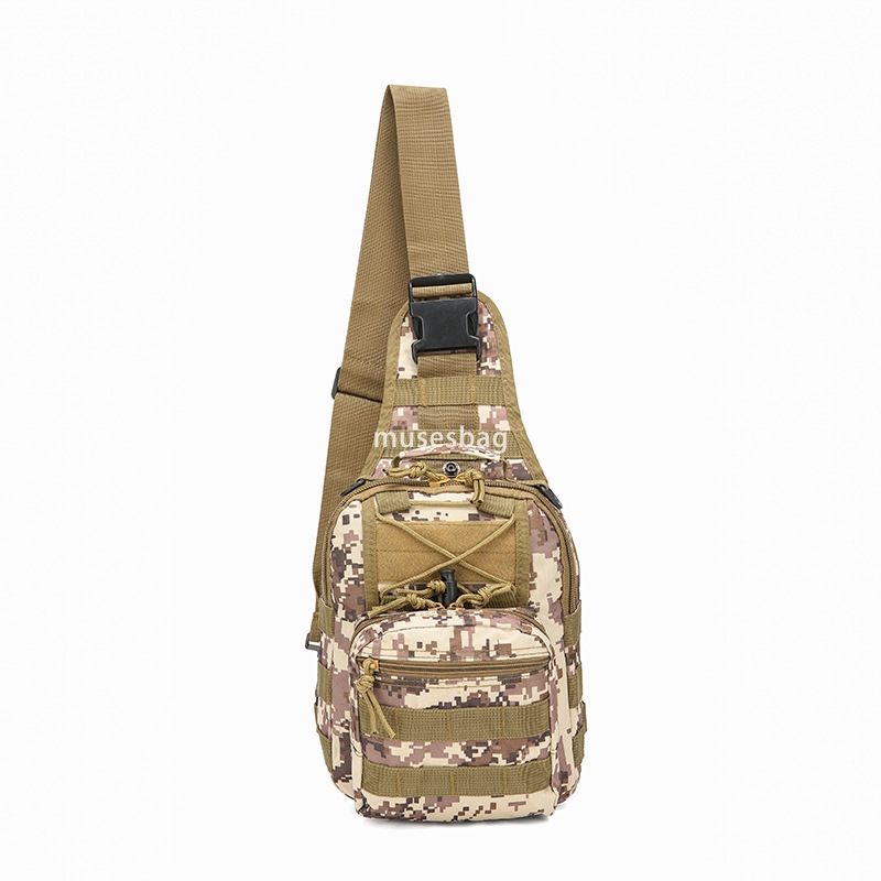Foreign trade men's chest bag outdoor sports large capacity waterproof wear-resistant camouflage chest bag multi-functional military fan tactical