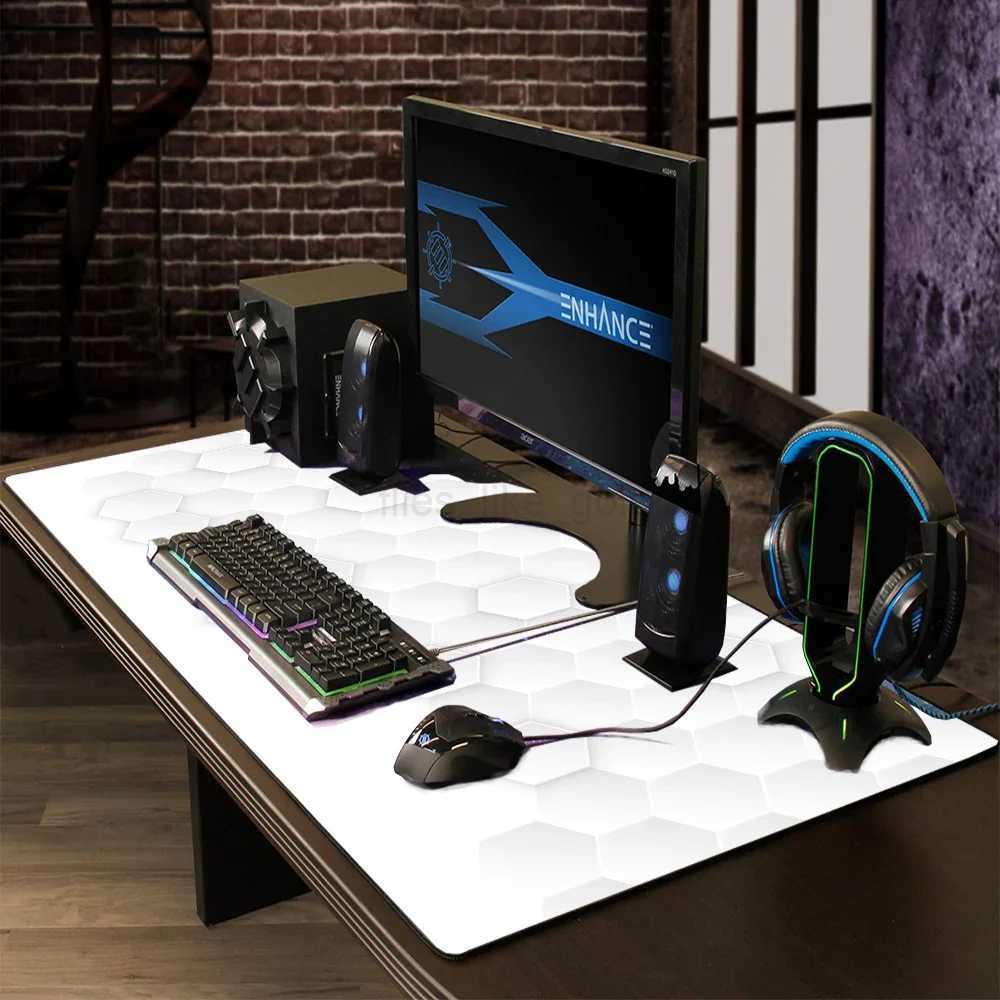 Desk Mat White Mouse Mats Xxxl Mousepad Large Office Gaming Mouse Pad 80x30 Mousepepad Accessory Pc Gamer 120x60 Rubber MatM240727