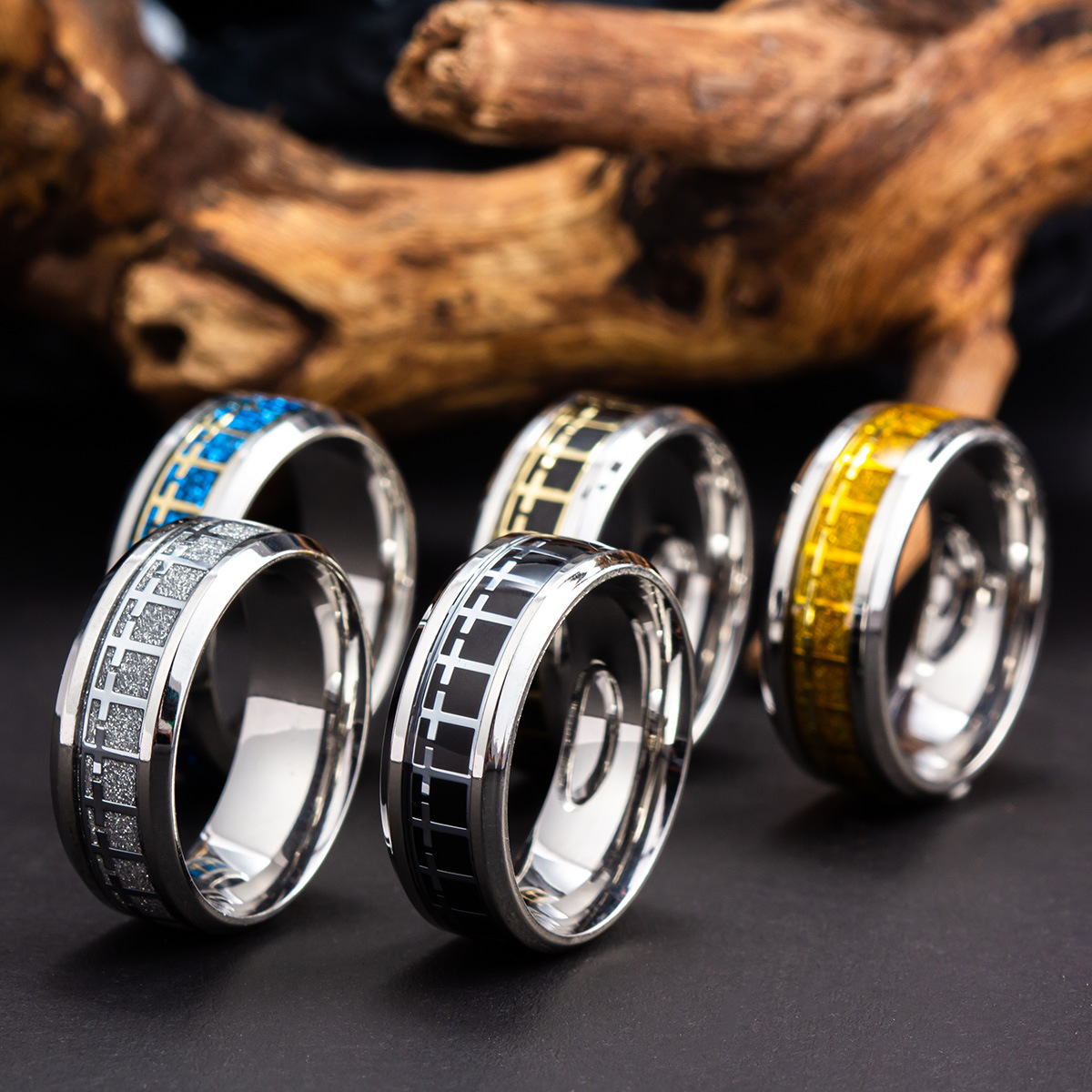 Personalized Stainless Steel Cross Men's Ring Celtic Cross Rings for Men Women Christian Rings Jewelry Band Ring Nice Gift for Boyfriend Husband 
