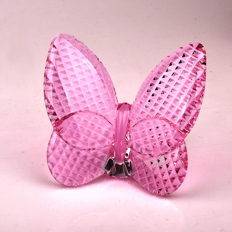 Glass Crystal Lucky Butterfly Vibrantly With Bright Color Ornaments Home Decor Butterfly Ornament Decoration Craft Ornament 240717