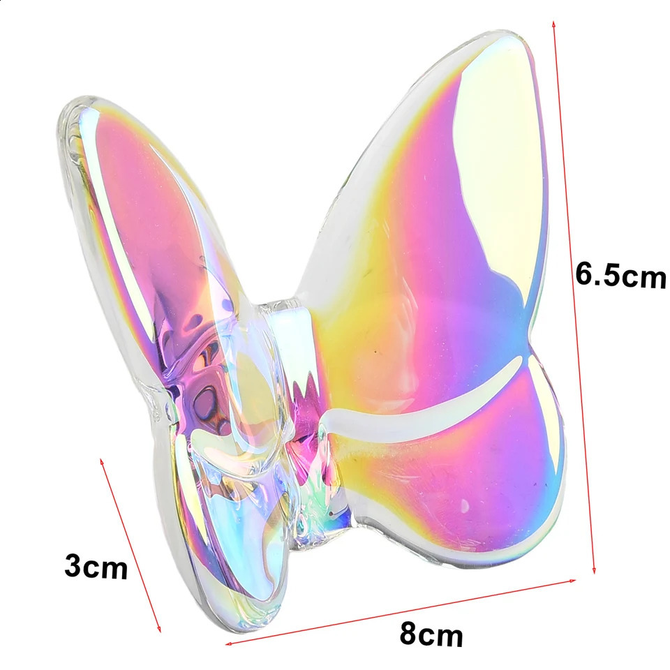 Glass Crystal Lucky Butterfly Vibrantly With Bright Color Ornaments Home Decor For Livingroom Bedroom 240717