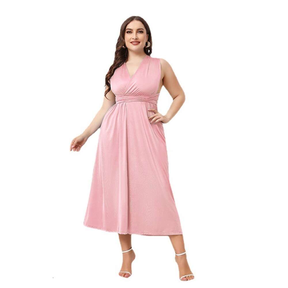 Versatile Multi Dressing Long Skirt Sexy Backless Dress Summer Tie Cross V-neck Mid Length Skirt Floral Dress Self-cultivation Sexy Oversize Dress