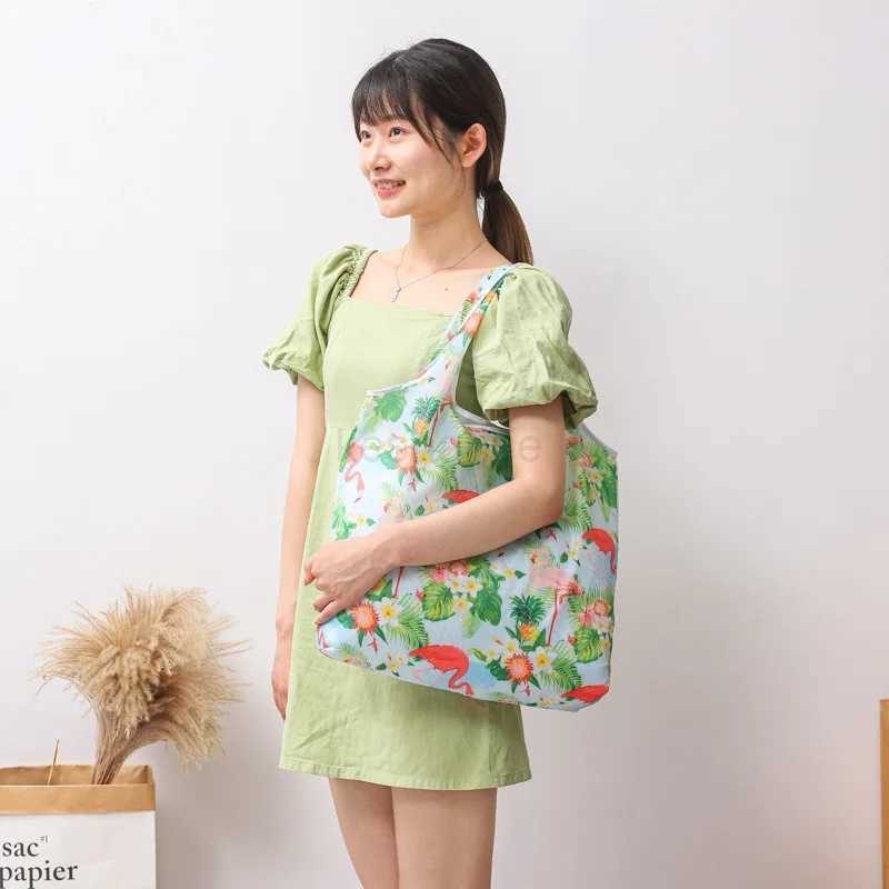 Foldable Shopping Bag Large Food Handbags For Grocery Reusable Eco Bags Beach Toy Stock Bag Storage Bags Women Shoulder ToteXJ240727