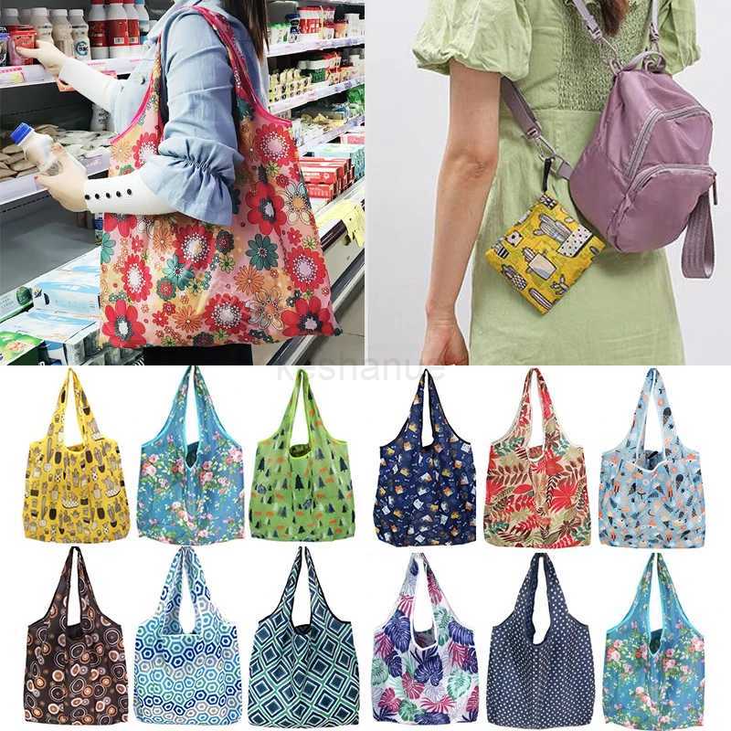Reusable Foldable Shopping Bags Size Women Shopping Bags Totes Large Heavy Duty Washable Cloth Grocery Bags Eco-Friendly BagsXJ240