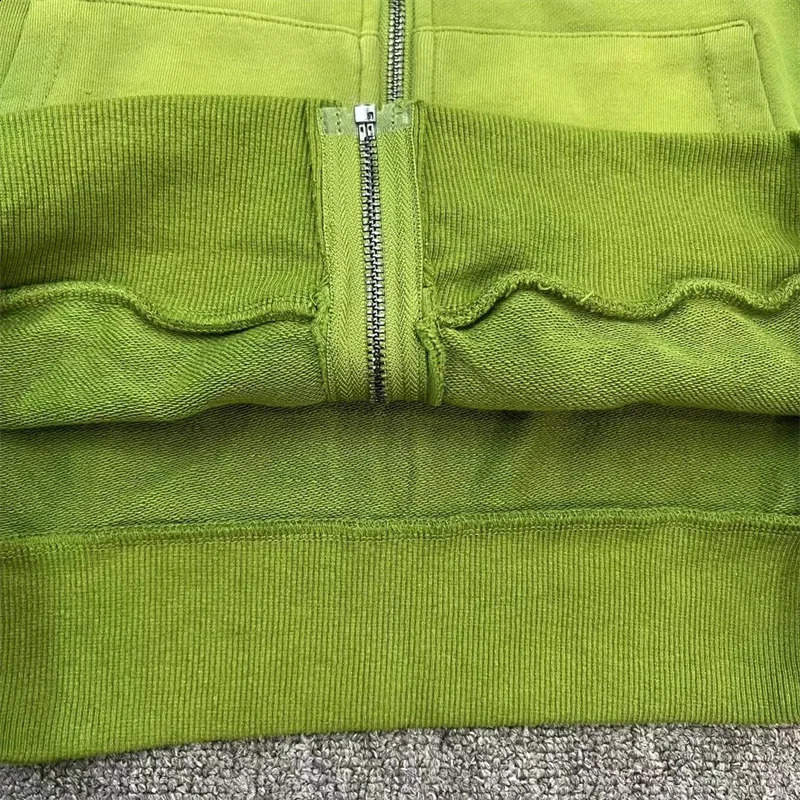 Lost Intricacy Zip Hoodie Vintage Washed And Distressed Patchwork Bead Zippered 240717