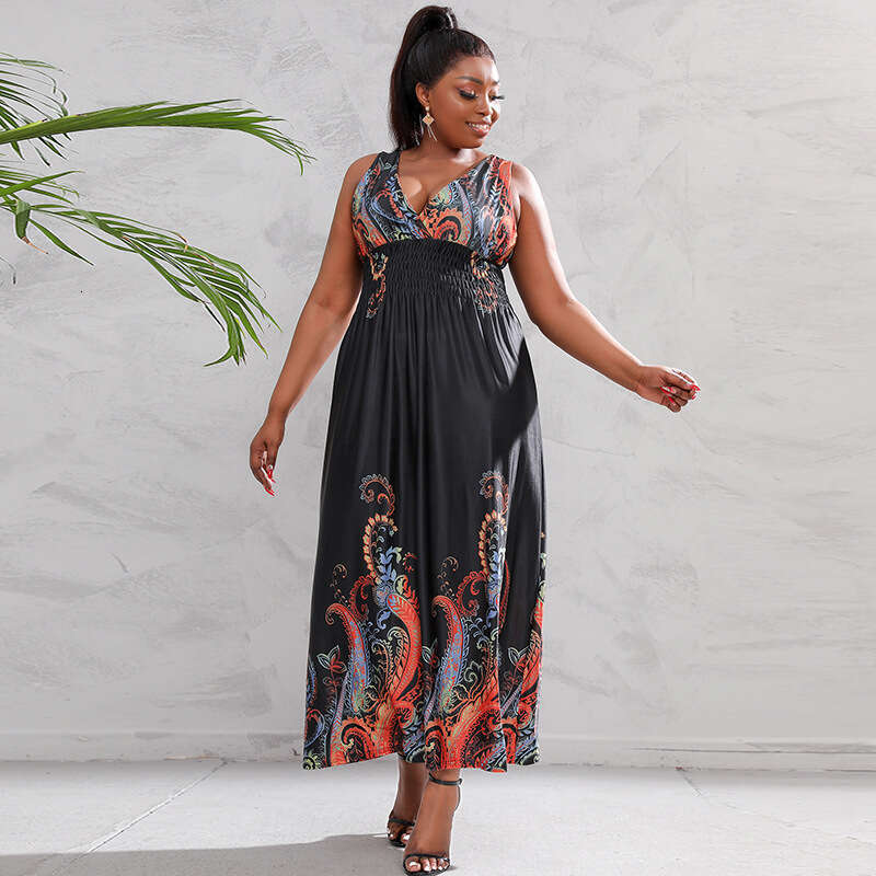 Business Affairs Hot Selling Bohemian Pellis Oversized Dress Ethnic Style Seaside Beach Vacation Dress Fishtail Dress Sexy Dress Temperament Short Den