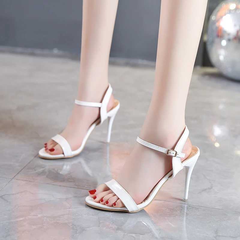 New Arrival 35-45 plus size slim high heels for women new single button sweet and sexy womens pump fashionable elastic womens sandals T250110