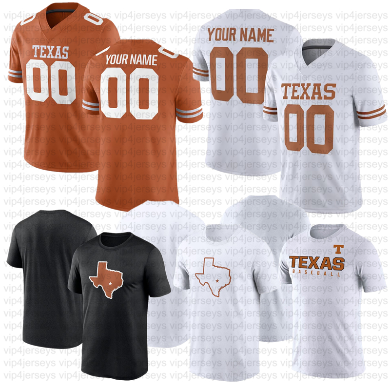 Men Women Kids USA American College Texas Longhorns Football Jerseys Fans Football Sports Short Sleeve T-Shirts Tops Tees
