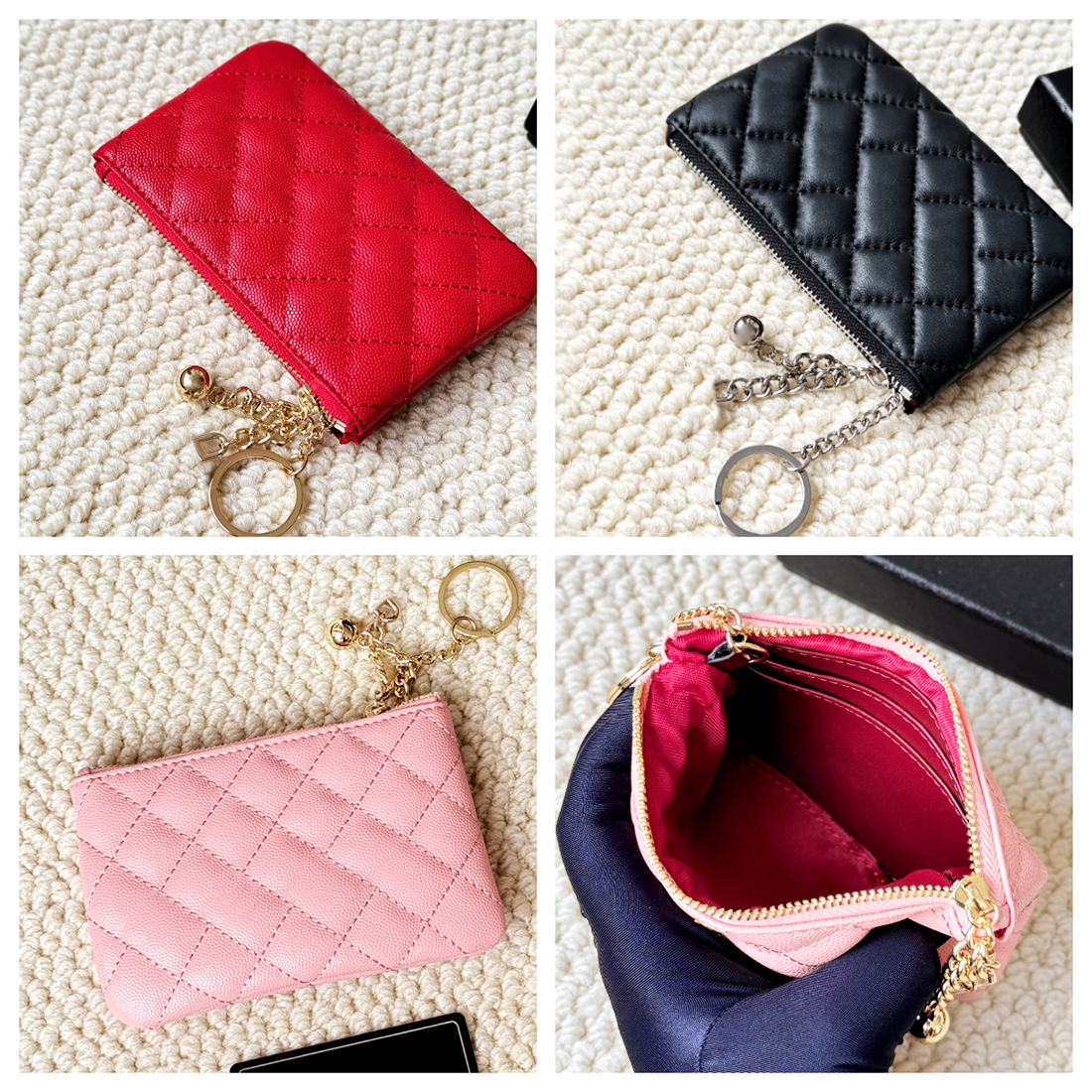 New Zipper Coin Purse Woman Luxury Real leather Small Wallet Coin Card Key Storage Bag Designer Cards Holder Keychain coin purses Fashion Small makeup pouch Clutch