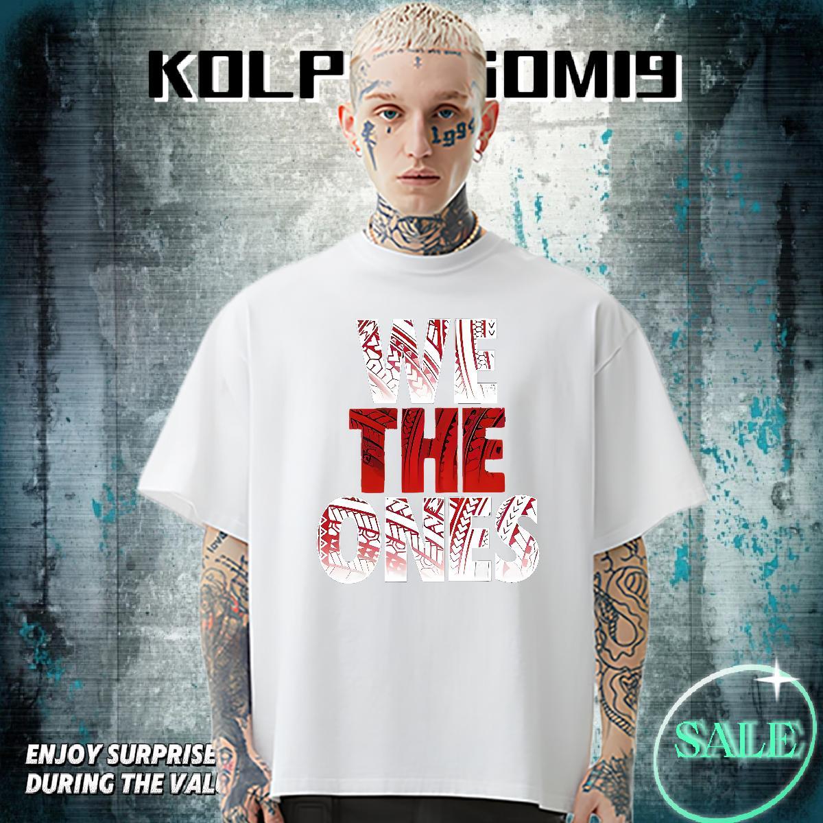 Casual New T-Shirts letter Tees 230g 100% Cotton Sports Casual Classic Plus Size Cartoon Crew Neck Men Clothes T-Shirt