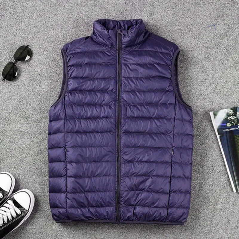 winter standing collar mens tank top white duck diving lightweight sleeveless jacket warm goldplated plus size w240822