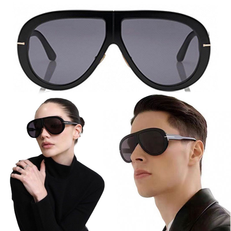 Pilot Rectangular TROY SUNGLASSES Designer Men Women ACETATE Rectangular Pilot Black Frame Fashion Trend Sunglasses with Box 0836