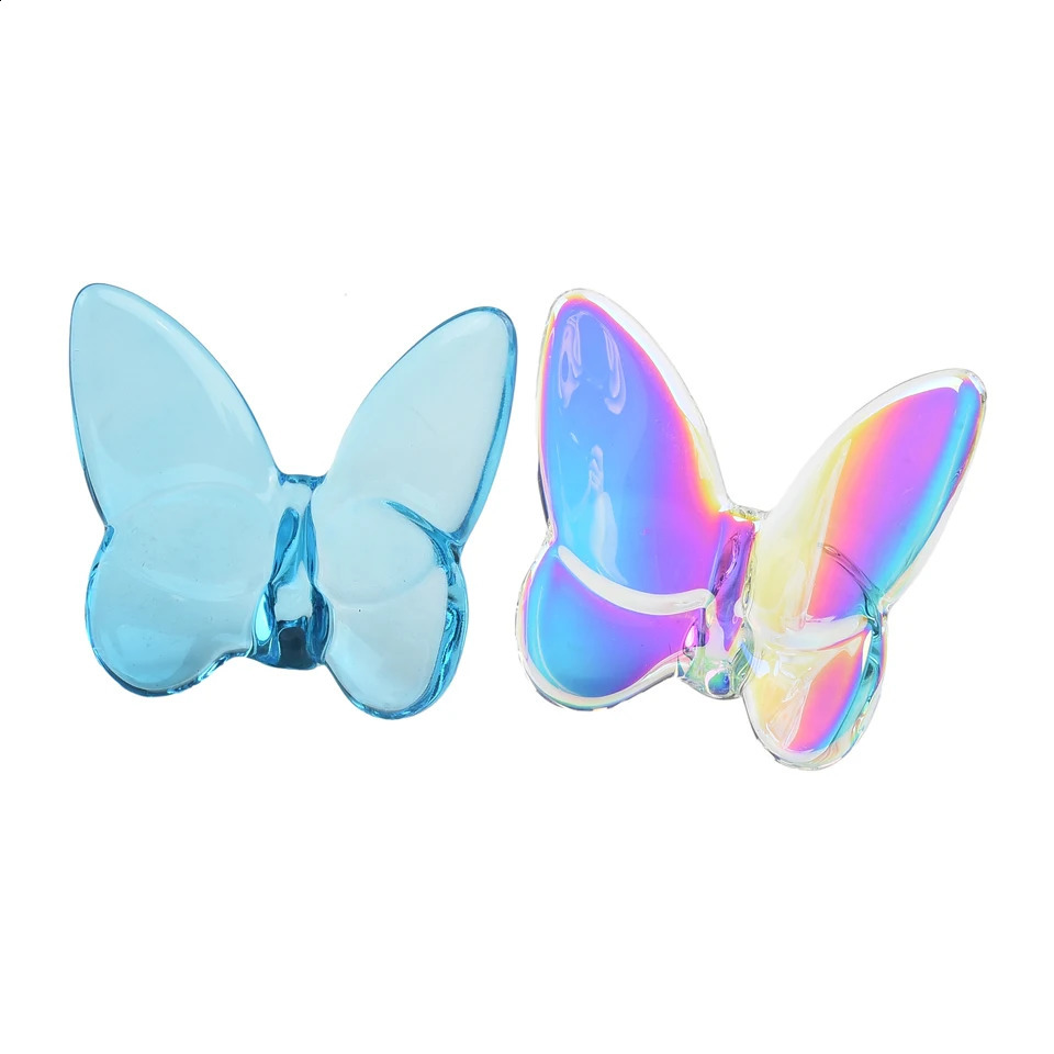 Glass Crystal Lucky Butterfly Vibrantly With Bright Color Ornaments Home Decor For Livingroom Bedroom 240717