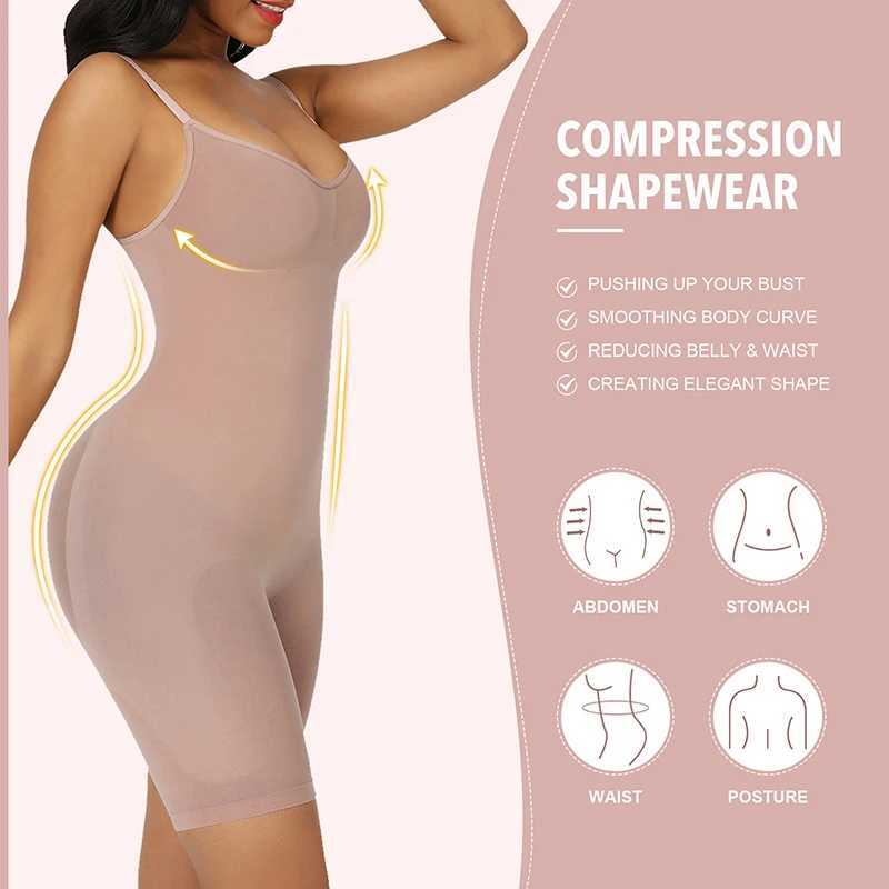 Women Bodysuit Shapewear Tummy Control Full Body Shaper Slimming Sheath Butt Lifter Push Up Thigh Slimmer Abdomen Shapers CorsetL240727