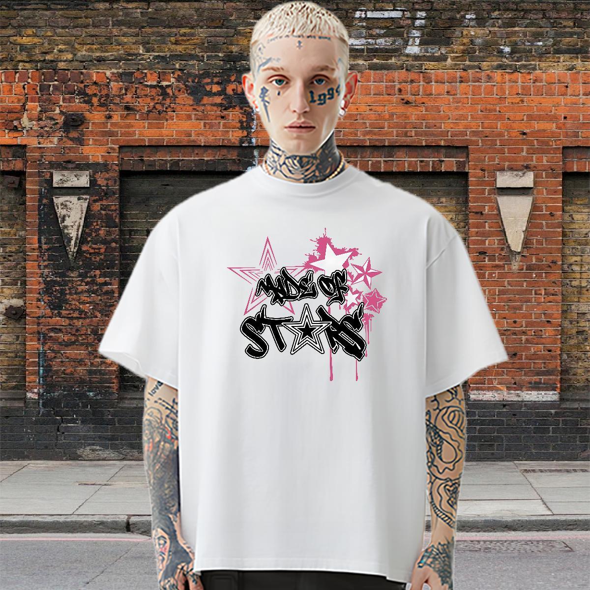 New Arrival Mens T Shirts letter Clothings 100% Cotton 230g Beach Popular Custom Printed Breathable Crew Neck Tshirts