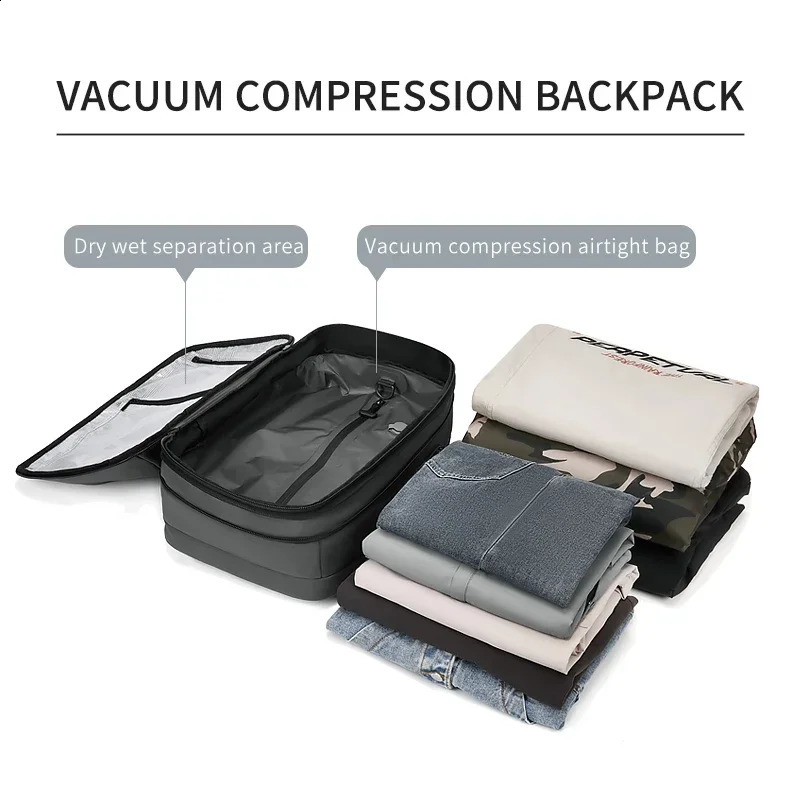Mens travel backpack vacuum compression 17 inch business laptop large capacity school expansion outdoor hiking 240726