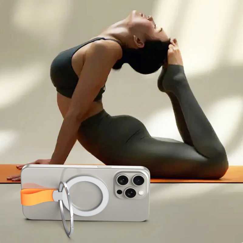 2023 New Strong Magnetic Mobile Phone Holder for Magsafe Accessories Magnet Stand with Strap Bracket for iPhone 13 14 15 SamsungM240725