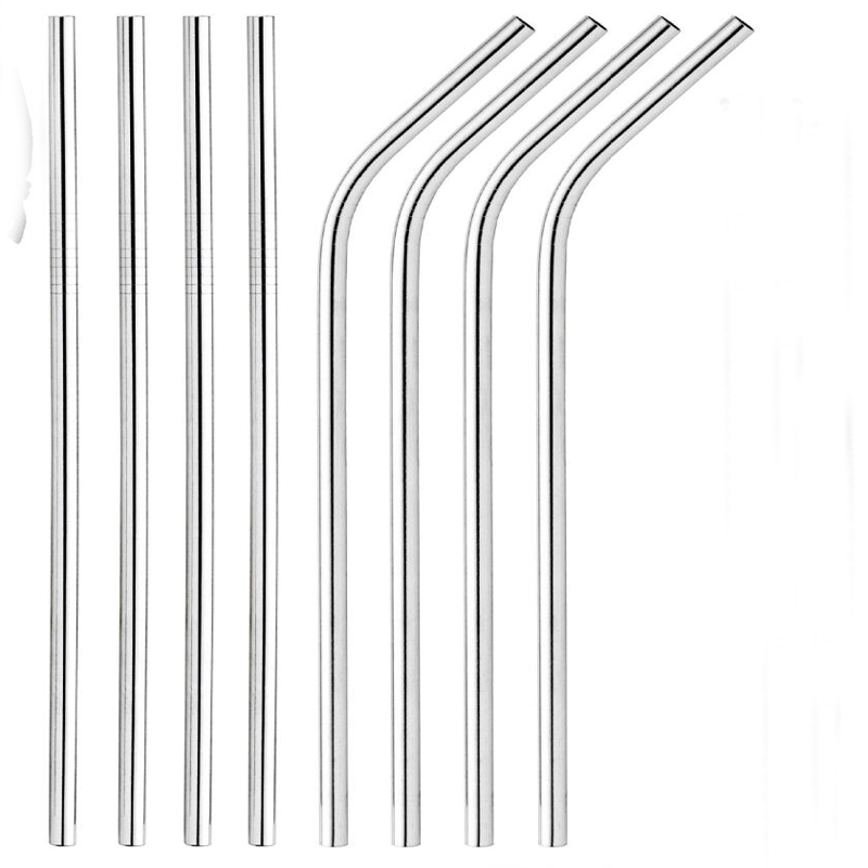 500pcs Stainless Steel Straw Steel Drinking Straws 8.5" 10g Reusable ECO Metal Drinking Straw Bar Drinks Party Stag