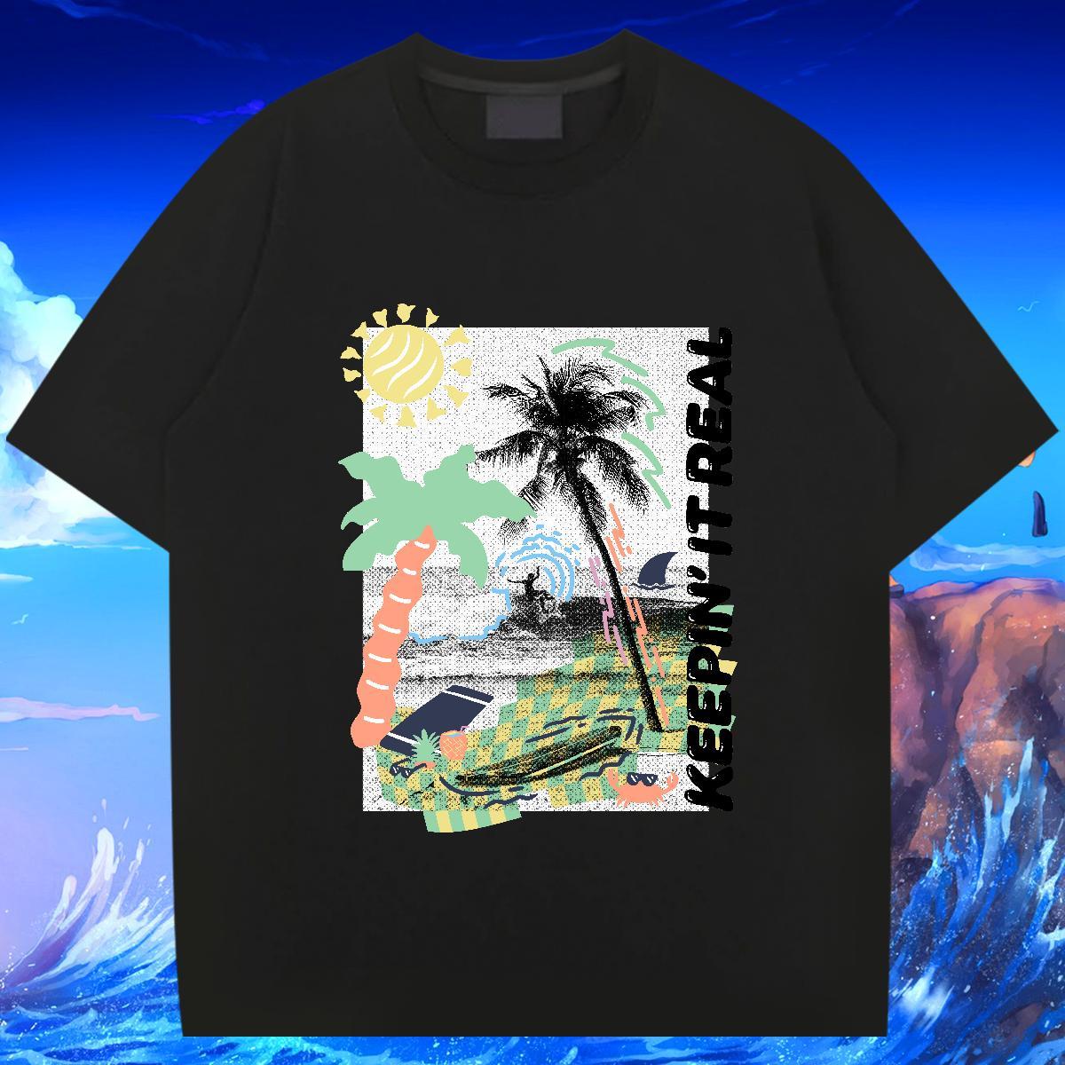 2024 New T Shirt For Man beach Wear 230g 100% Cotton Sport Comfortable Custom Big Size Round Neck Short Sleeve Men Tees