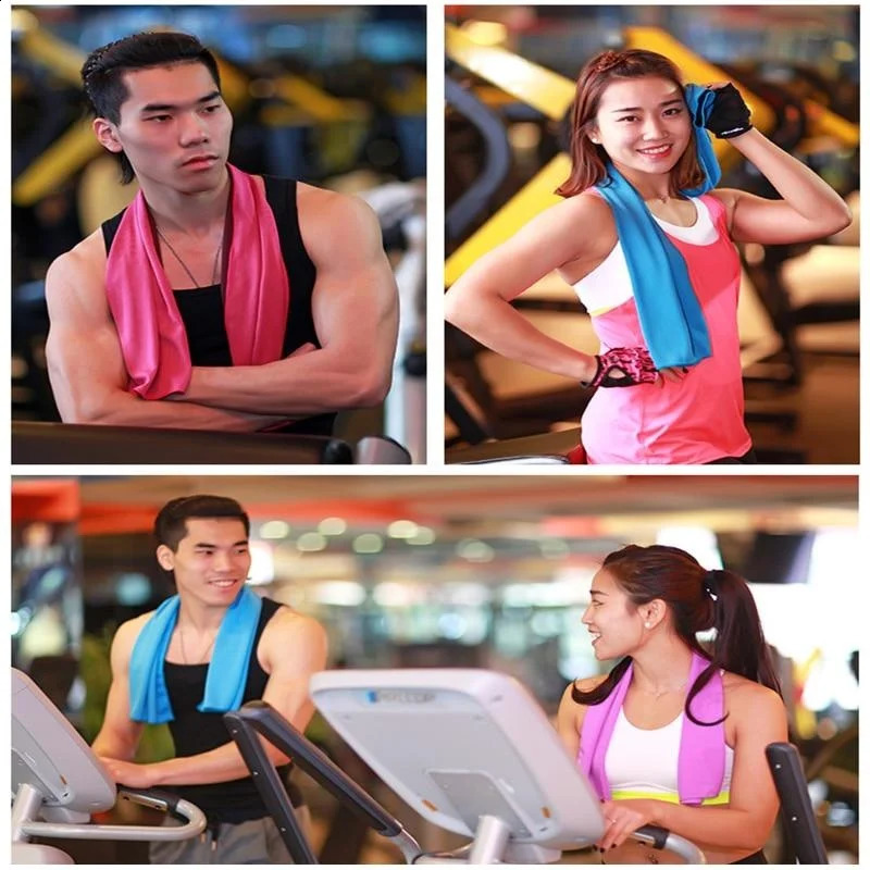 Quick Drying Cooling Towel Soft Breathable Chilly Sweat Absorption Cold Towel with Storage Box Sports Running Yoga Gym Club 240726