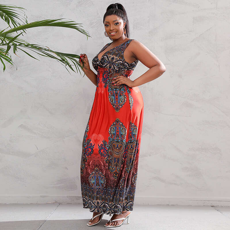 Business Affairs Hot Selling Bohemian Pellis Oversized Dress Ethnic Style Seaside Beach Vacation Dress Fishtail Dress Sexy Dress Temperament Short Den