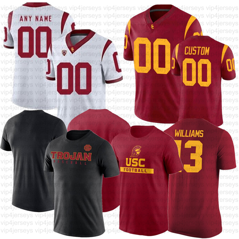 Men Women Kids USA American College USC Trojans Caleb Williams Football Jerseys Fans Football Sports Short Sleeve T-Shirts Tops Tees