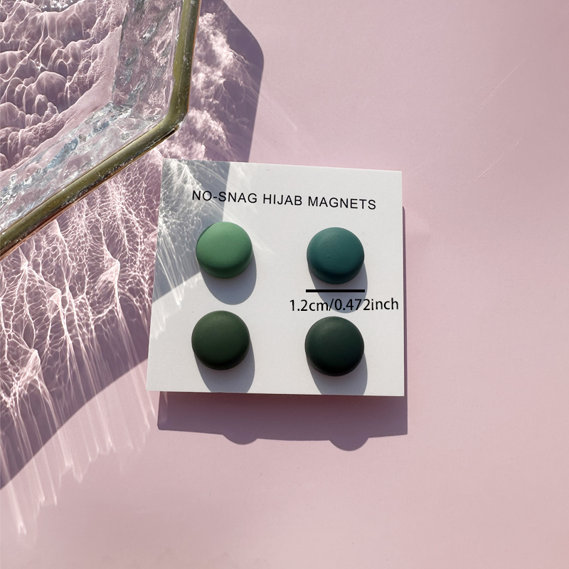 Colorful circular magnetic button scarf collar clip magnetic suction button brooch scarf shawl 1 piece/4 pairs