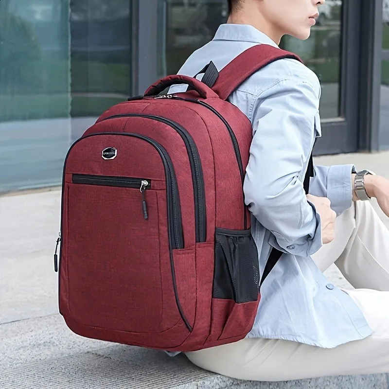 Large Capacity Backpack Mens And Womens Student Computer BagMulti Pocket Waterproof Wearresistant Commuting BackpackChr y240919