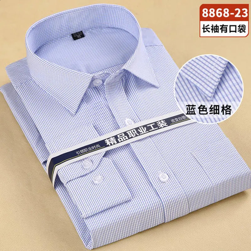 7XL 8XL Mens long-sleeved shirt Spring summer cotton plus-size business casual high-quality workwear wear fashion 240822