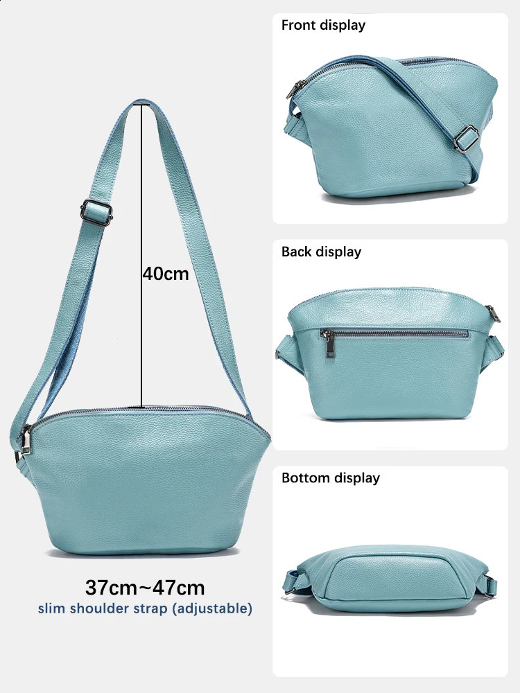Zency Small Leather Bag For Women Simple Casual Handbag With Zip Pockets Adjustable Strap Shoulder Cross Body Purse Roomy Bag 250528