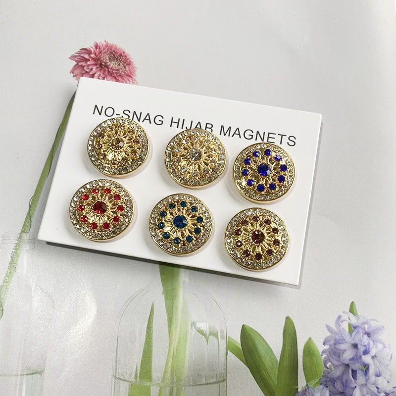Headscarf with strong magnetic buckle, scarf buckle collar clip, magnetic suction buckle, brooch, scarf shawl 1 piece/6 pairs