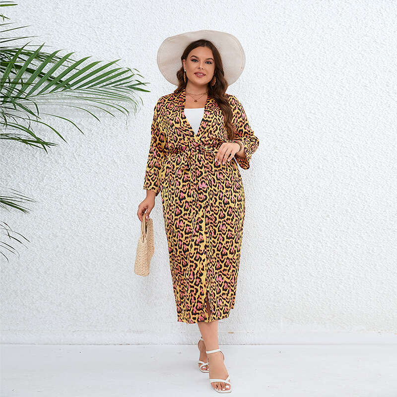Longfeng Forging Large Sunscreen Shawl Sleeping Robe Home Clothes Vacation Jacket 200kg Can Wear Leopard Pattern Extended Top