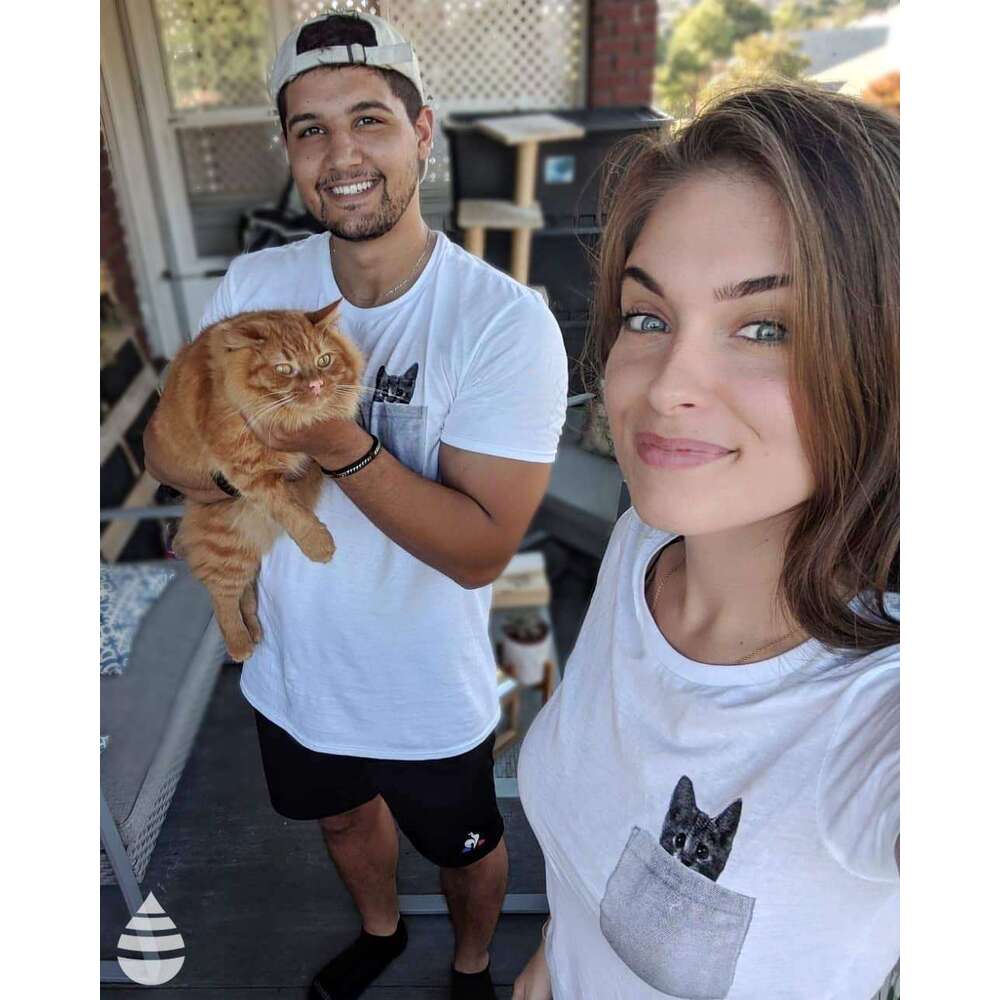 t shirt Summer tops Mens Pocket Cat T Shirt Funny Printed Peeking Pet Kitten Animal Tee Free shipping